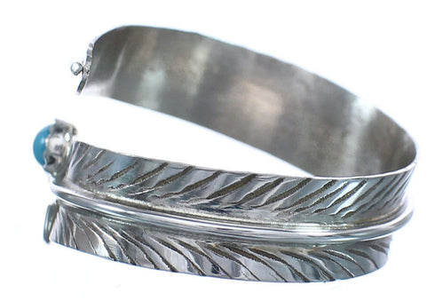 Sterling Silver Turquoise Feather Navajo Adjustable Ring Size 7,8,9 NN20555