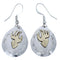 Bear Paw Navajo 12 Karat Gold Filled And Sterling Silver Hook Dangle Earrings BX120141