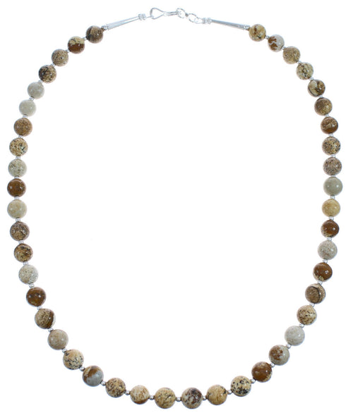 Southwest Sterling Silver Picture Rock Bead Necklace BX120615