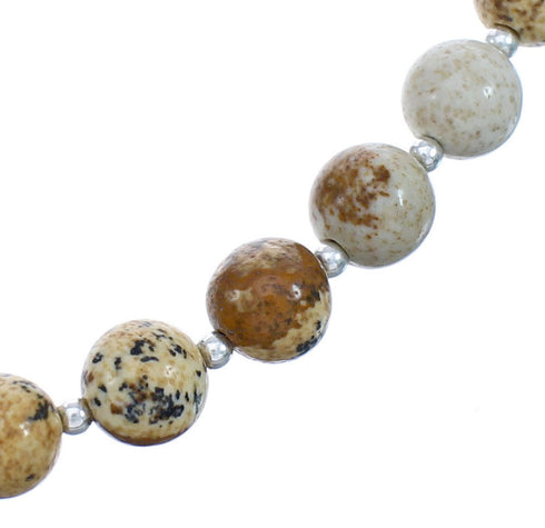 Southwest Sterling Silver Picture Rock Bead Necklace BX120615