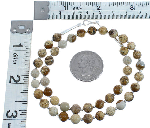 Southwest Sterling Silver Picture Rock Bead Necklace BX120615
