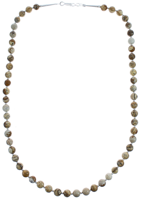 Genuine Sterling Silver Picture Rock Bead Necklace BX120617