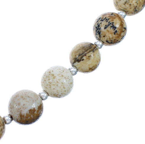 Genuine Sterling Silver Picture Rock Bead Necklace BX120617