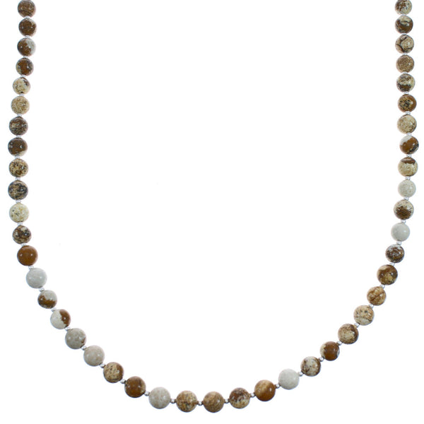 Genuine Sterling Silver Southwestern Picture Rock Bead Necklace BX120618