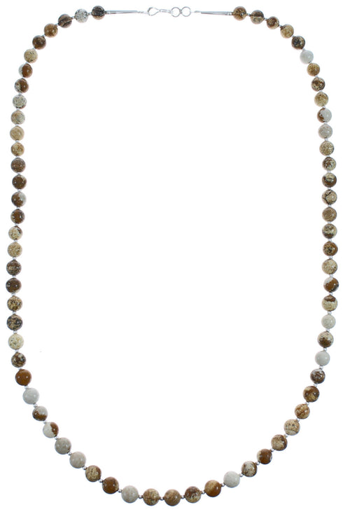 Genuine Sterling Silver Southwestern Picture Rock Bead Necklace BX120618