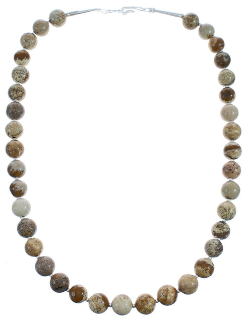 Picture Rock Genuine Sterling Silver Southwestern Bead Necklace BX120619