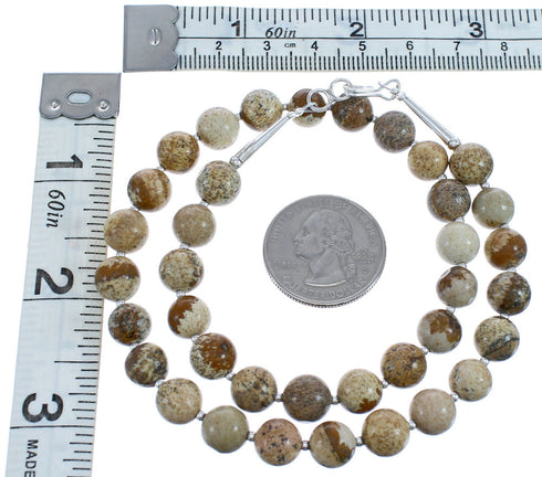 Picture Rock Genuine Sterling Silver Southwestern Bead Necklace BX120619