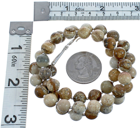 Southwestern Authentic Picture Rock Sterling Silver Bead Necklace BX120621