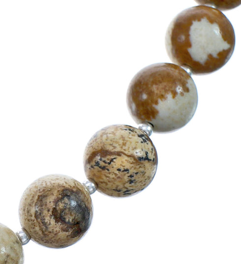 Southwestern Genuine Sterling Silver Bead Picture Rock Necklace BX120622