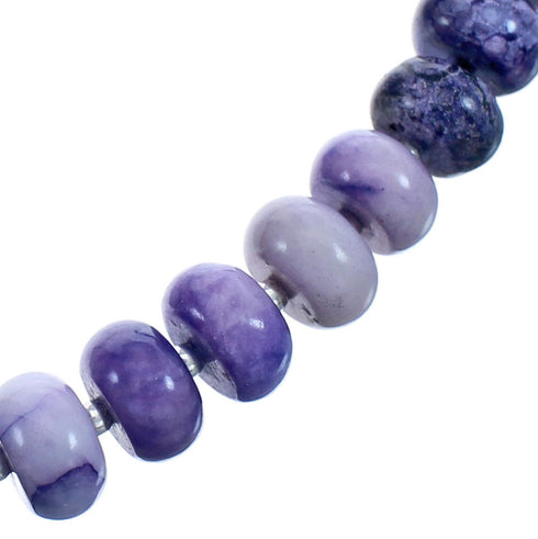Authentic Sterling Silver Charoite Rondelle Bead Necklace BX120612