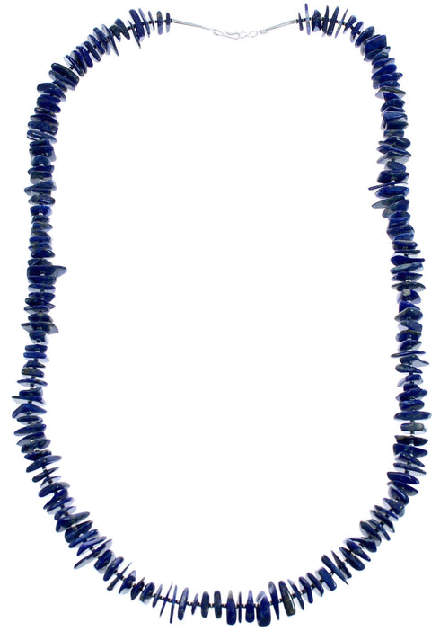 Authentic Sterling Silver Lapis Free Form Bead Necklace BX120629