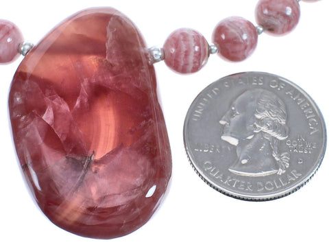 Rhodochrosite Southwest Authentic Silver Bead Necklace BX120630