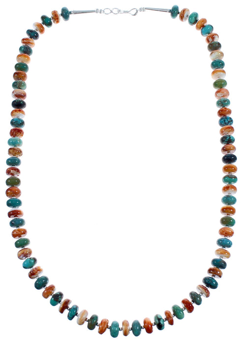 Sterling Silver Turquoise Oyster Shell Bead Necklace BX120643
