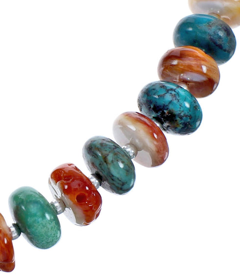 Sterling Silver Turquoise Oyster Shell Bead Necklace BX120643