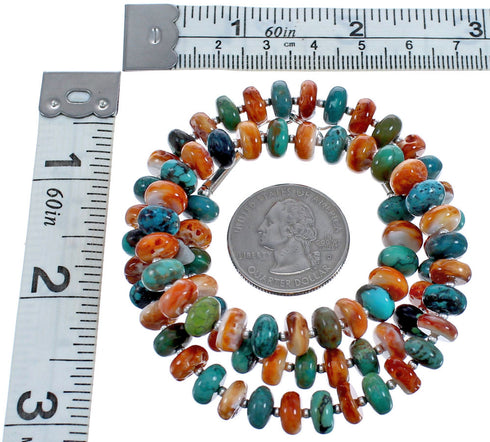 Sterling Silver Turquoise Oyster Shell Bead Necklace BX120643