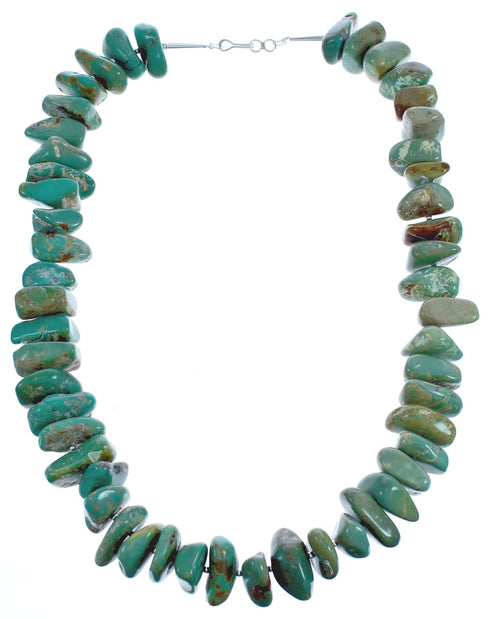 Turquoise Southwestern Genuine Sterling Silver Bead Necklace BX120650