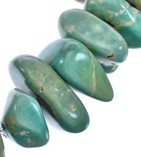 Turquoise Southwestern Genuine Sterling Silver Bead Necklace BX120650