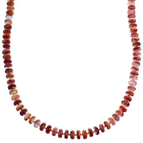 Sterling Silver Southwestern Red Oyster Shell Bead Necklace BX120530