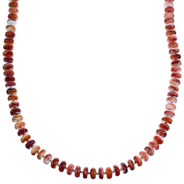 Sterling Silver Southwestern Red Oyster Shell Bead Necklace BX120530