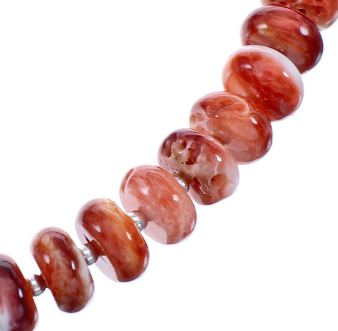 Sterling Silver Southwestern Red Oyster Shell Bead Necklace BX120530