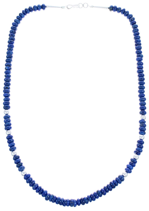 Southwestern Sterling Silver And Lapis Bead Necklace BX120735