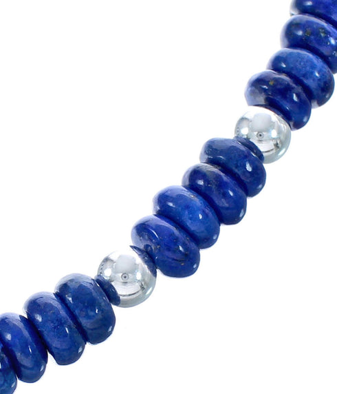 Southwestern Sterling Silver And Lapis Bead Necklace BX120735