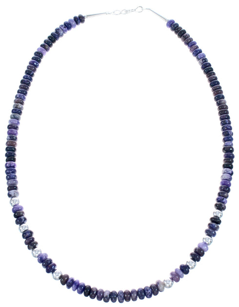 Southwestern Sterling Silver And Charoite Bead Necklace BX120738