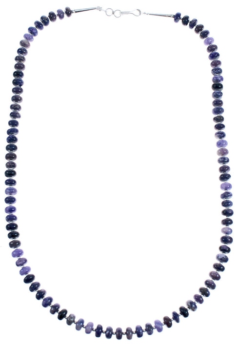 Charoite Sterling Silver 20" Bead Necklace KX120980