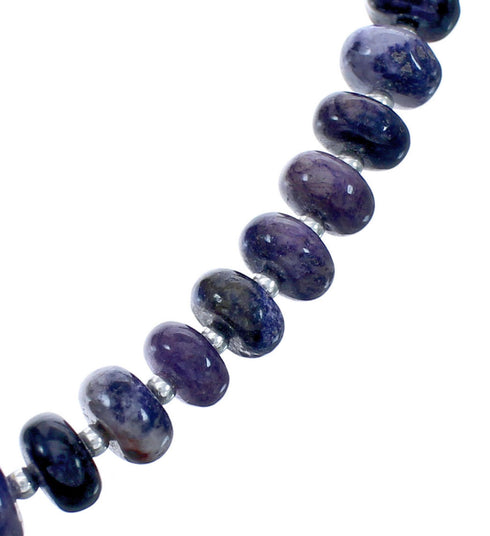 Charoite Sterling Silver 20" Bead Necklace KX120980