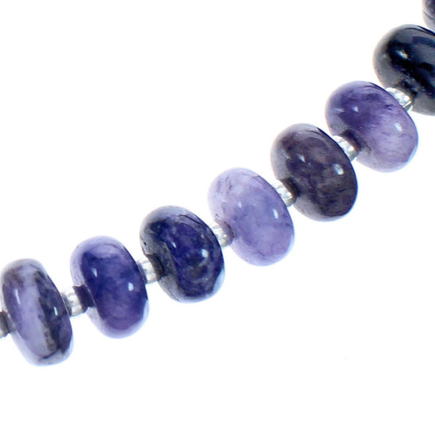 Charoite Sterling Silver 16" Bead Necklace KX120978