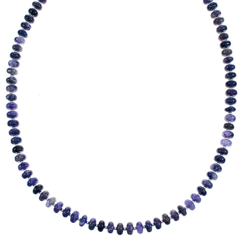 Charoite Sterling Silver 18" Bead Necklace KX120979
