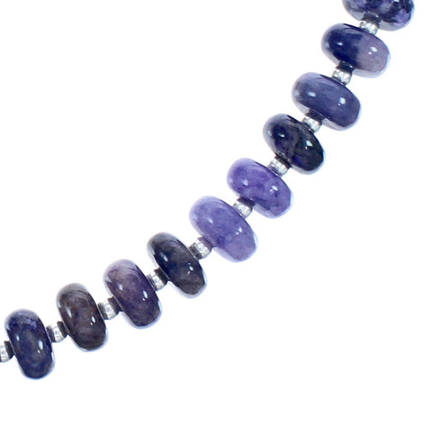 Charoite Sterling Silver 18" Bead Necklace KX120979