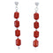 Authentic Sterling Silver Coral Bead Southwest Post Dangle Earrings KX121002
