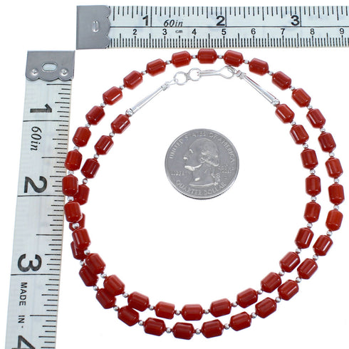 Southwest Coral 20" Bead Necklace KX121069