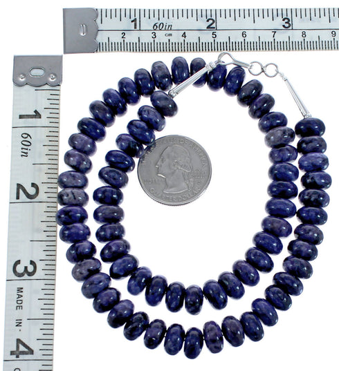 Charoite Sterling Silver 18" Bead Necklace KX121077