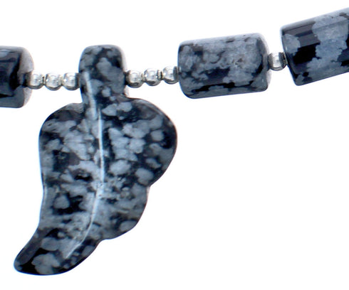 Sterling Silver Agate Leaf Bead Necklace KX120892