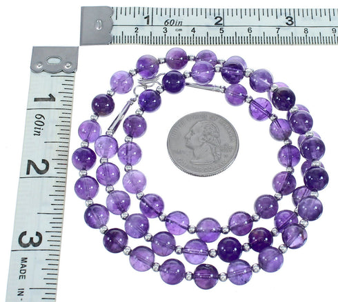 Southwest Amethyst Bead Necklace KX121054