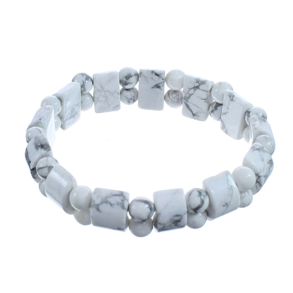 Howlite Stretch Bead Bracelet KX121027