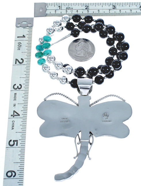 Navajo Sterling Silver Dragonfly Necklace AX121662