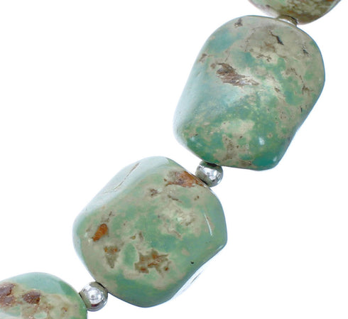 Southwest Turquoise Sterling Silver Bead Necklace JX121534