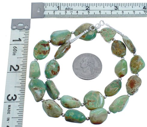 Southwest Turquoise Sterling Silver Bead Necklace JX121534