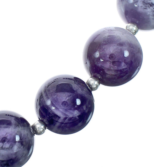 Southwestern Sterling Silver And Amethyst Bead Necklace JX121470