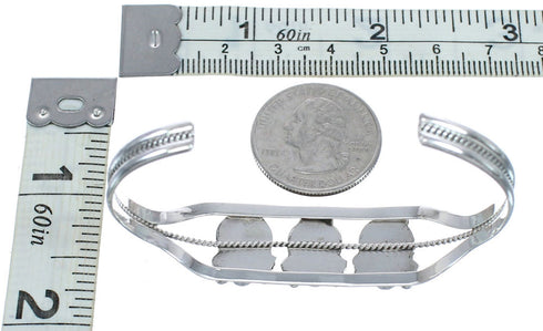 Sterling Silver Turquoise And Coral American Indian Cuff Bracelet AX121357