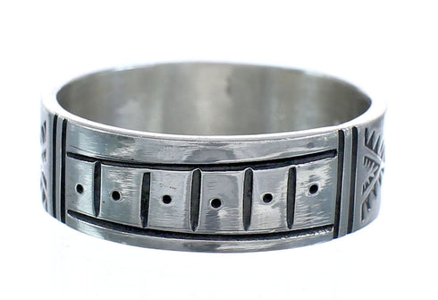Navajo Authentic Sterling Silver Band Ring Size 11-1/2 AX121412
