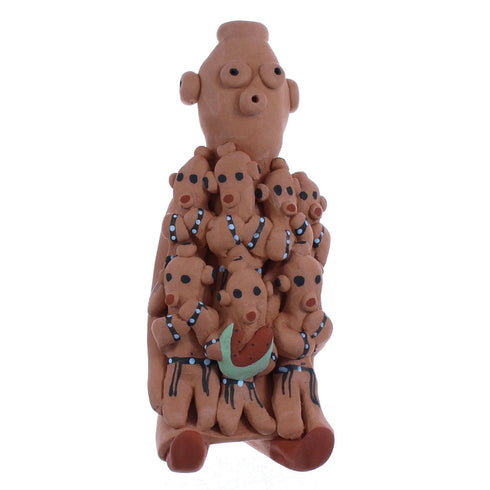 Native American Navajo Hand Crafted Storyteller Pottery By Eva Plummer JX121709