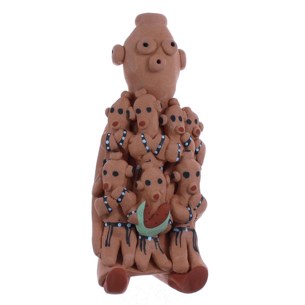 Native American Navajo Hand Crafted Storyteller Pottery By Eva Plummer JX121709