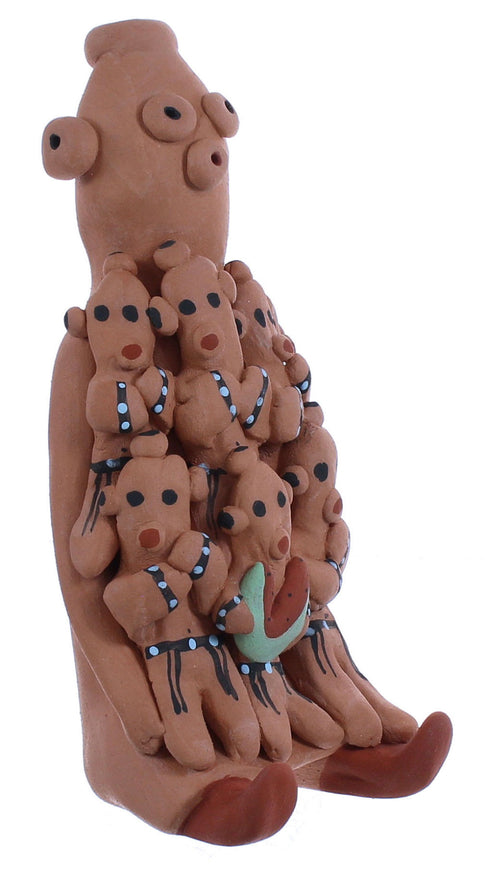 Native American Navajo Hand Crafted Storyteller Pottery By Eva Plummer JX121709