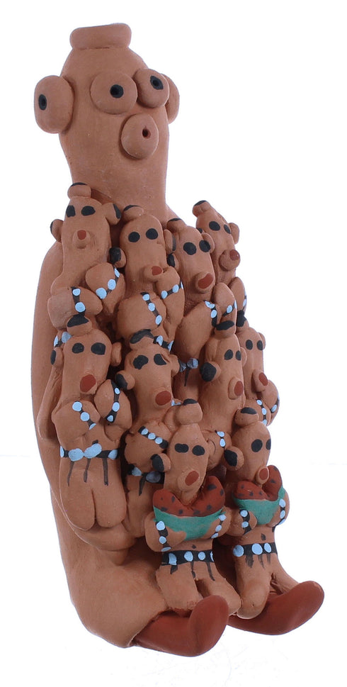Native American Navajo Hand Crafted Storyteller Pottery By Eva Plummer JX121714