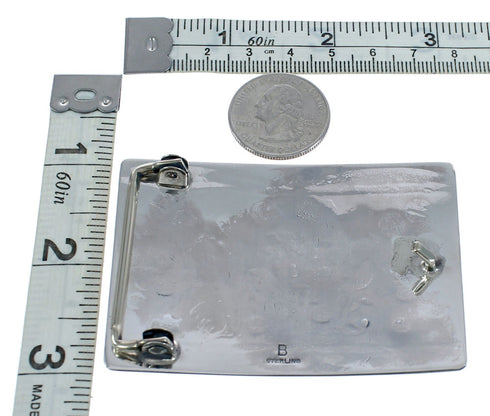 Native American Sterling Silver Kokopelli Bear Paw Belt Buckle JX121900