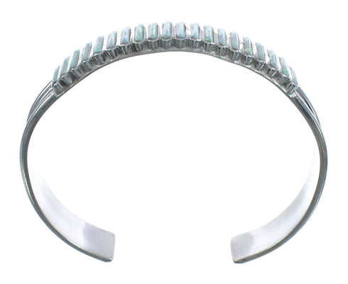 Opal Inlay Sterling Silver Zuni Indian Cuff Bracelet JX121944